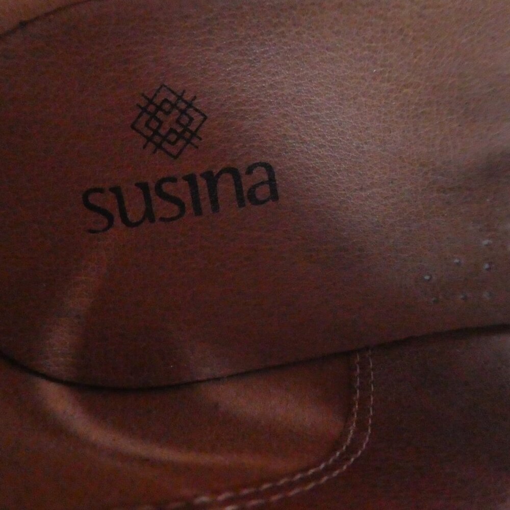 Susina Lea Olive Gray Suede Open Toe Heeled Ankle Boots Womens 7 - Picture 10 of 13